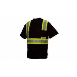 Pyramex RTS2311 Black Reflective T-Shirt w/Broken Heat Sealed Tape