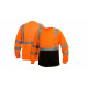 Pyramex RLTS3120B Hi-Vis Orange Long Sleeve T-Shirts - Black Bottom