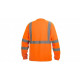 Pyramex RLTS3120B Hi-Vis Orange Long Sleeve T-Shirts - Black Bottom