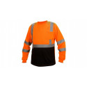 Pyramex RLTS3120B Type R - Class 3 Hi-Vis Orange Long Sleeve T-Shirts w/Black Bottom