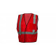 Pyramex RV1227 Red Vest- Enhanced Visibility w/Reflect