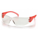 Pyramex SR4110S Intruder Clear-Hardcoated Lens Safety Glasses w/Red Temples