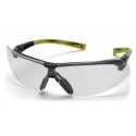 Pyramex SGR4910ST Onix Clear H2X Anti-Fog Lens Safety Glasses w/Black/Hi-Vis Green Frame