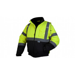 Pyramex RJ3210T Hi-Vis Lime Bomber Jacket w/Quilted Lining - Tall