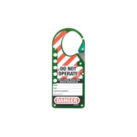 Master Lock 427GRN Labeled Snap-on OSHA Safety Lockout Hasp (Green)
