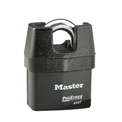 Master Lock 6327 Solid Iron Shrouded Pro Series Rekeyable Padlock 2-5/8" (67mm)