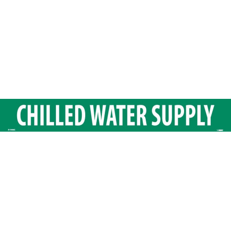 NMC 1048G PS Vinyl Pipemarker Green, Chilled Water Supply - 25 Pcs/Pk