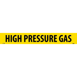 NMC 1130Y PS Vinyl Pipemarker Yellow, High Pressure Gas - 25 Pcs/Pk
