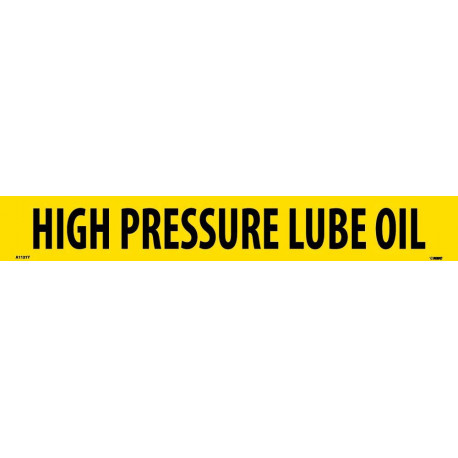 NMC 1131Y PS Vinyl Pipemarker Yellow, High Pressure Lube Oil - 25 Pcs/Pk