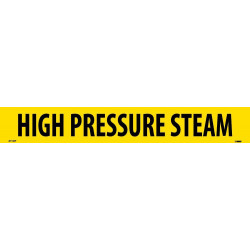 NMC 1132Y PS Vinyl Pipemarker Yellow, High Pressure Steam - 25 Pcs/Pk
