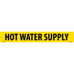 NMC 1138/1294 PS Vinyl Pipemarker, Hot Water Supply - 25 Pcs/Pk