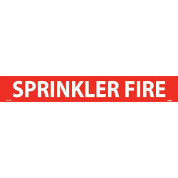 NMC 1241R PS Vinyl Pipemarker Red, Sprinkler Fire - 25 Pcs/Pk