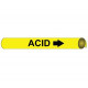 NMC 4001 Precoiled/Strap-On Pipemarker, Black/Yellow - Acid