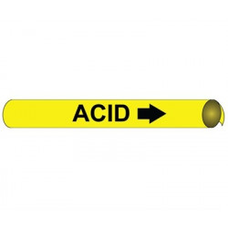 NMC 4001 Precoiled/Strap-On Pipemarker, Black/Yellow - Acid
