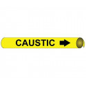 AccuformNMC RPK185 ASME (ANSI) Pipe Marker, Yellow, Caustic