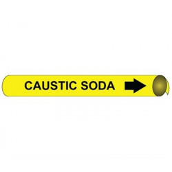 NMC 4013 Precoiled/Strap-On Pipemarker B/Y - Caustic Soda