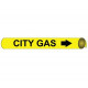 NMC 4017 Precoiled/Strap-On Pipemarker B/Y - City Gas