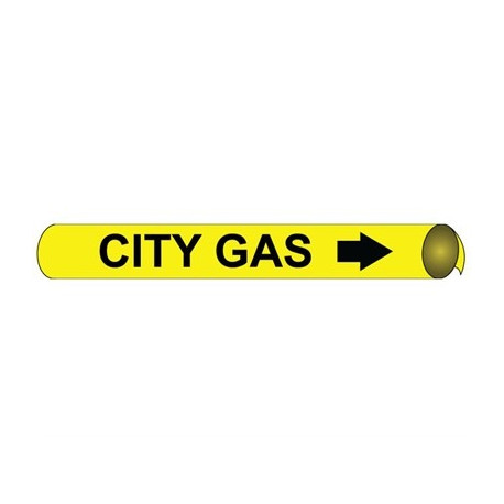 NMC 4017 Precoiled/Strap-On Pipemarker B/Y - City Gas