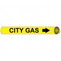 AccuformNMC RPK211 ASME (ANSI) Pipe Marker, Yellow, City Gas