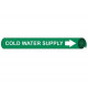 NMC 4021 Precoiled/Strap-On Pipemarker W/G - Cold Water Supply