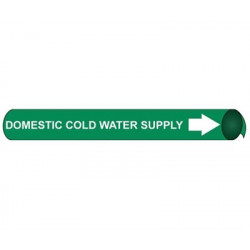 NMC 4036 Precoiled/Strap-On Pipemarker W/G - Domestic Cold Water Supply