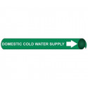 NMC 4036 Precoiled/Strap-On Pipemarker W/G - Domestic Cold Water Supply