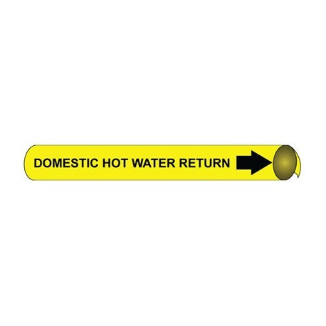 NMC 4037 Precoiled/Strap-On Pipemarker B/Y - Domestic Hot Water Return