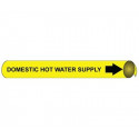 NMC 4038 Precoiled/Strap-On Pipemarker B/Y - Domestic Hot Water Supply