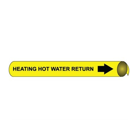 NMC 4051 Precoiled/Strap-On Pipemarker B/Y - Heating Hot Water Return
