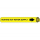 NMC 4052 Precoiled/Strap-On Pipemarker B/Y - Heating Hot Water Supply