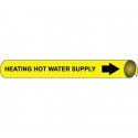 NMC 4052 Precoiled/Strap-On Pipemarker B/Y - Heating Hot Water Supply
