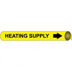 NMC 4054 Precoiled/Strap-On Pipemarker B/Y - Heating Supply