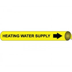NMC 4056 Precoiled/Strap-On Pipemarker B/Y - Heating Water Supply