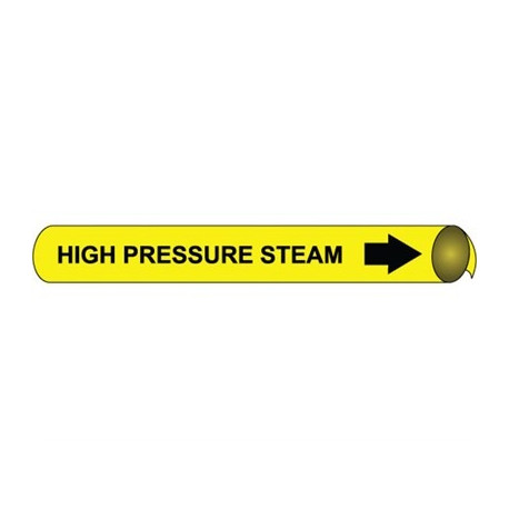 NMC 4059 Precoiled/Strap-On Pipemarker B/Y - High Pressure Steam