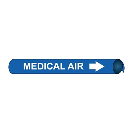 NMC 4071 Precoiled/Strap-On Pipemarker W/B - Medical Air