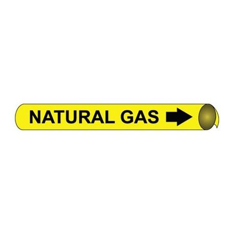 NMC 4073 Precoiled/Strap-On Pipemarker B/Y - Natural Gas