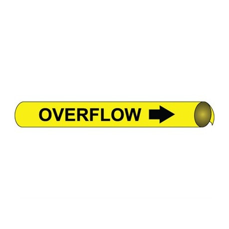 NMC 4078 Precoiled/Strap-On Pipemarker B/Y - Overflow
