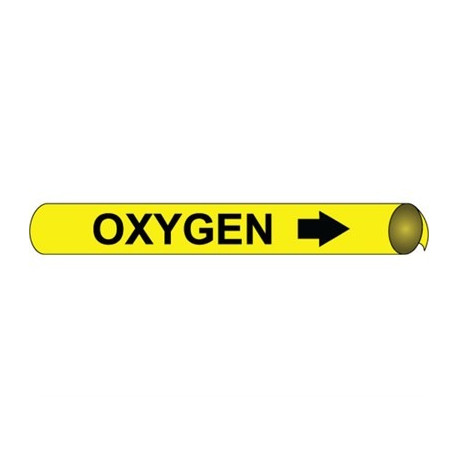 NMC 4079/4080 Precoiled/Strap-On Pipemarker - Oxygen