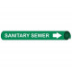 NMC 4094 Precoiled/Strap-On Pipemarker W/G - Sanitary Sewer