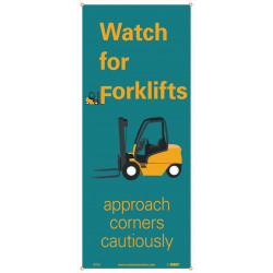 NMC BT52 Watch For Forklifts Banner, 60" x 26"