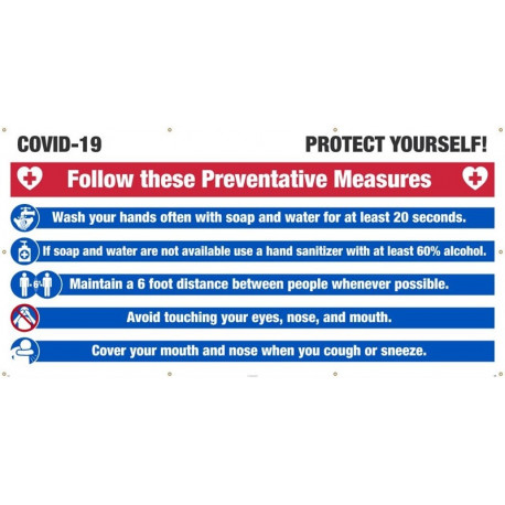 NMC BT Covid-19 Protect Yourself Mesh Banner w/ Grommets