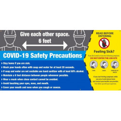 NMC BT Covid-19 Safety Precautions Mesh Banner w/ Grommets