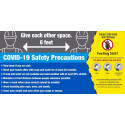 NMC BT Covid-19 Safety Precautions Mesh Banner w/ Grommets