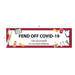 NMC BT Fend-Off Covid-19, Vaccination Banner w/ Grommets