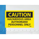 NMC C101AP Caution, Hazardous Area Label, PS Vinyl, 3" x 5", 5/Pk