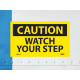 NMC C203AP Caution, Watch Your Step Label, PS Vinyl, 3" x 5", 5/Pk