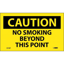 NMC C51AP Caution, No Smoking Beyond This This Point Label, PS Vinyl, 3" x 5", 5/Pk