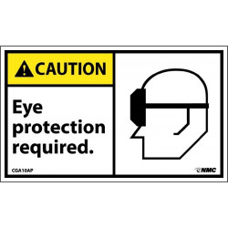 NMC CGA10AP Caution, Eye Protection Required Label, PS Vinyl, 3" x 5", 5/Pk