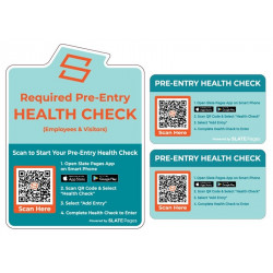 NMC CSP01 Employee & Visitor Health Check App w/ Entrance Labels, 10" x 7"