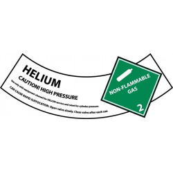 NMC CY104AP Helium Cylinder Shoulder Label, 2" x 5.25", 25/Pk